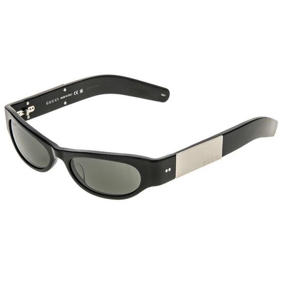 GUCCI Cat Eye Sunglasses Black Narrow Logo Gg1635S Runway Mask Unisex 003 NEW